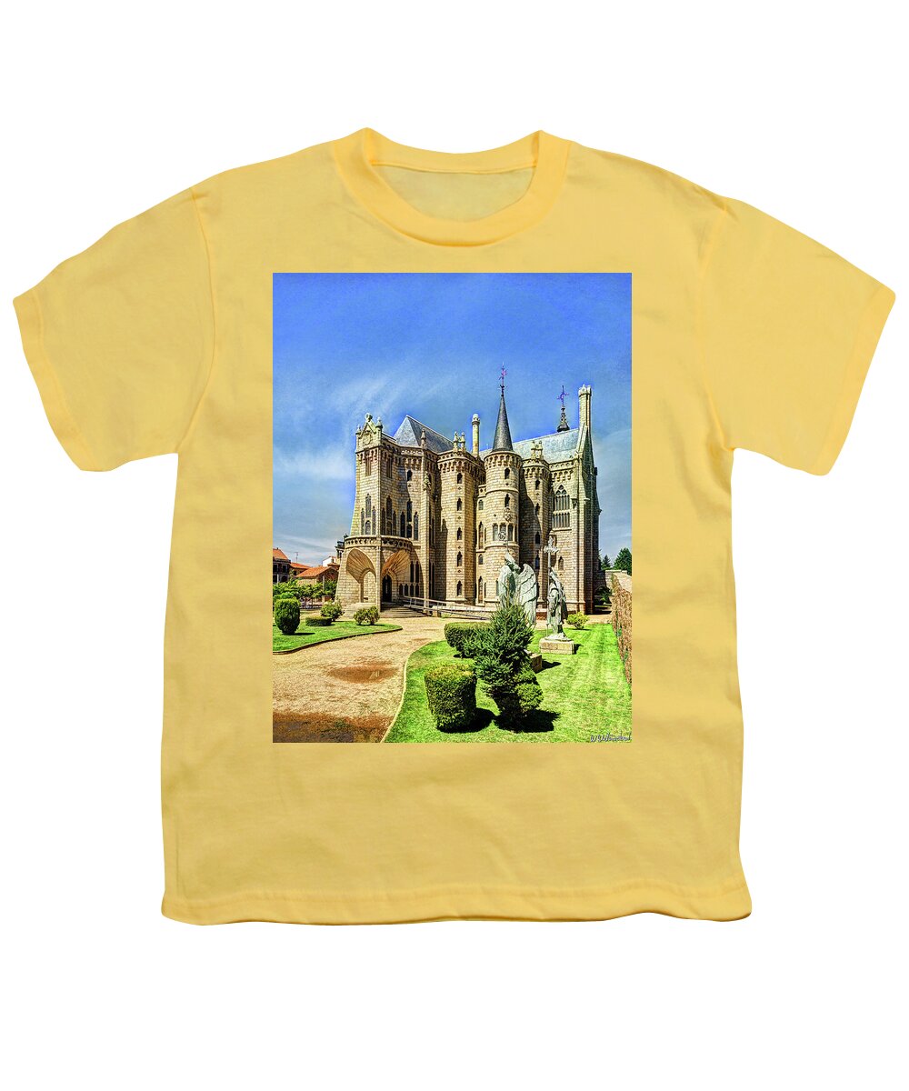 Gaudi Youth T-Shirt featuring the photograph Gaudi - Episcopal Palace of Astorga - Vintage by Weston Westmoreland