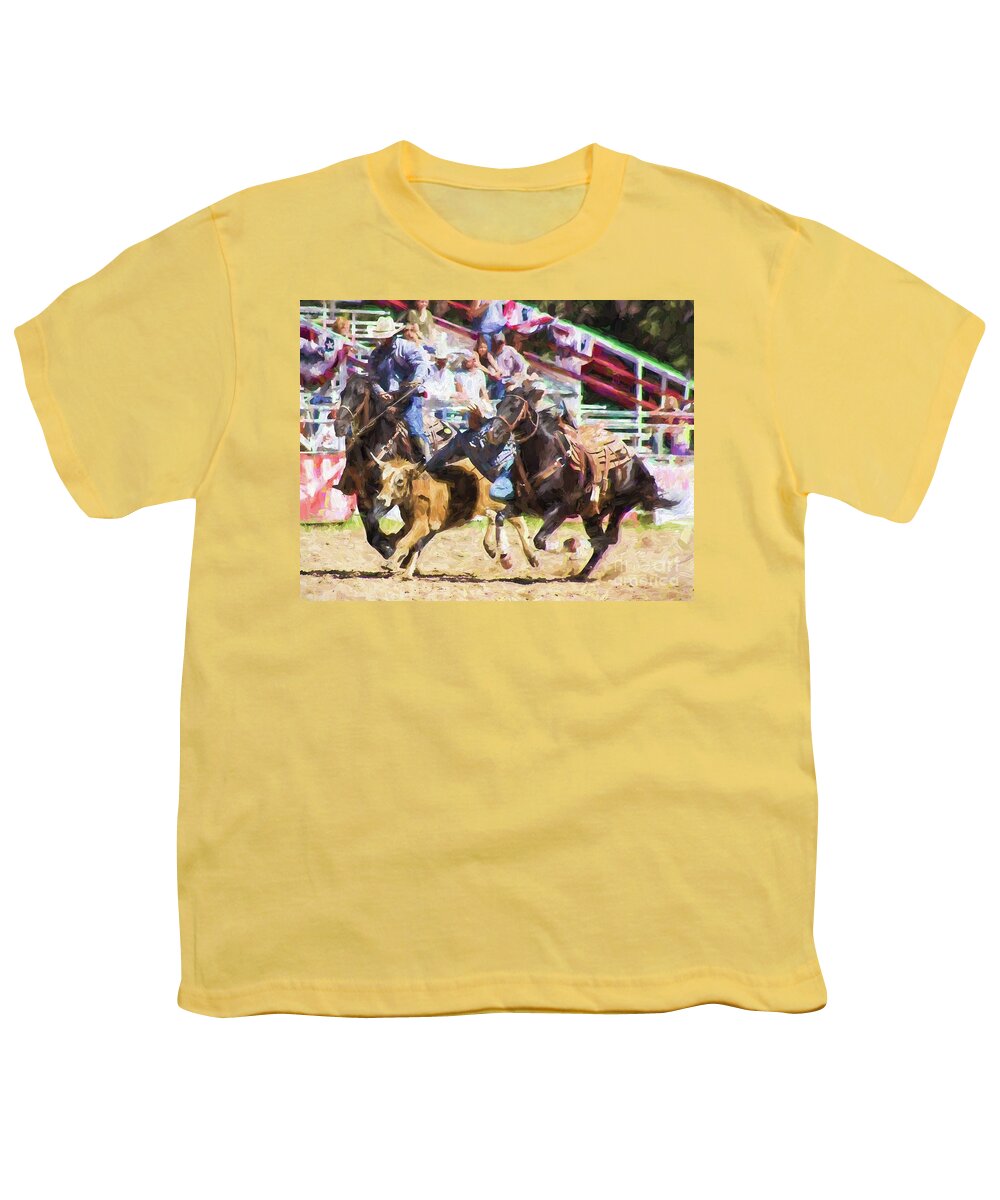 Horses Youth T-Shirt featuring the digital art Getting Down by Steven Parker