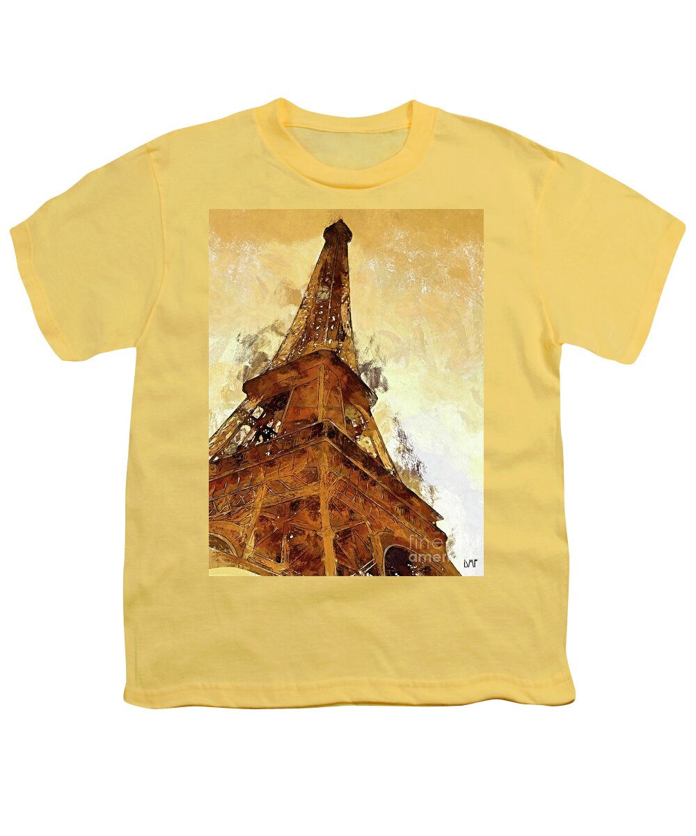 Digital Art Youth T-Shirt featuring the digital art La Tour Eiffel by Dragica Micki Fortuna