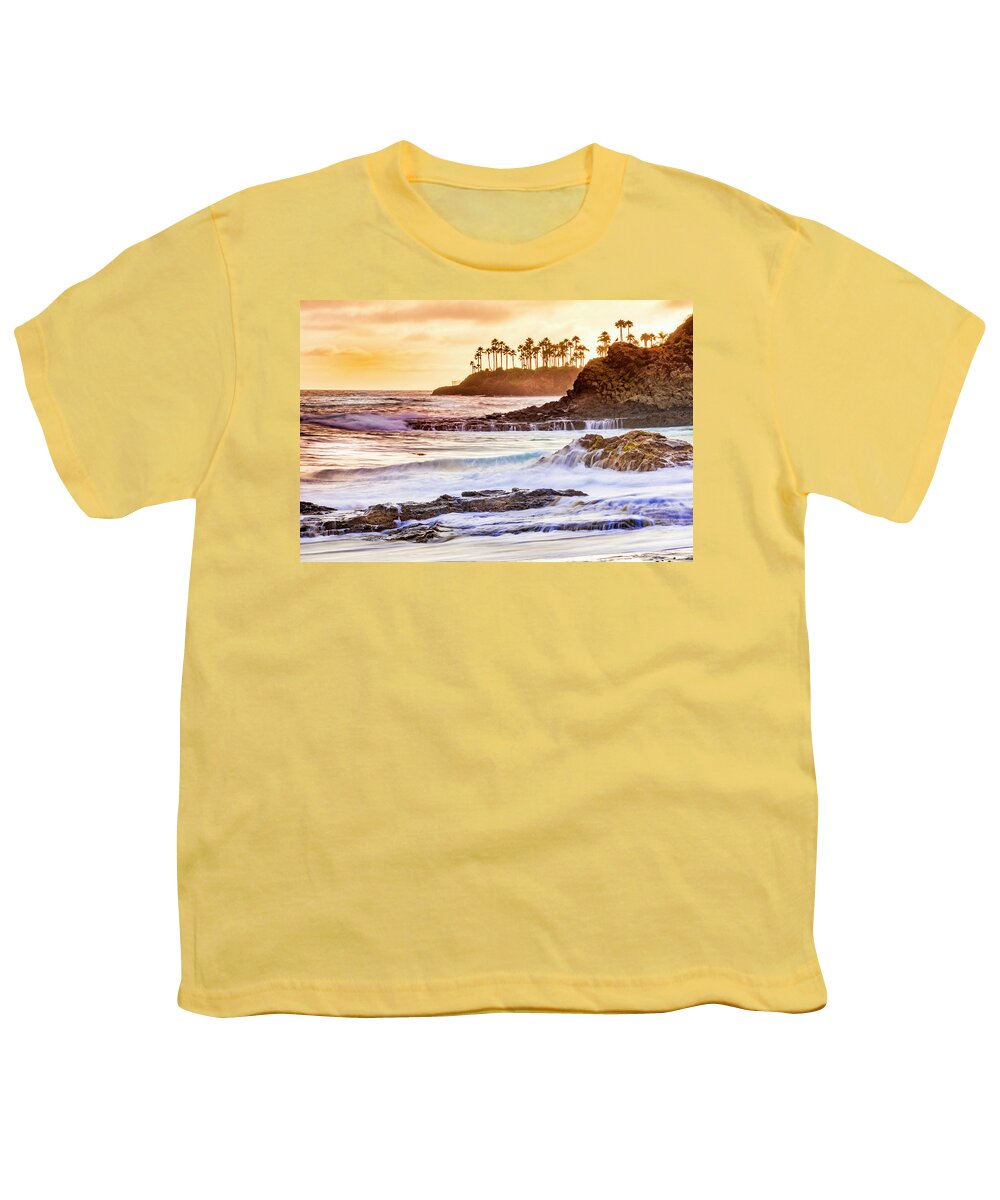 California Beaches Youth T-Shirt featuring the photograph Laguna Beach at Sunset by Donald Pash