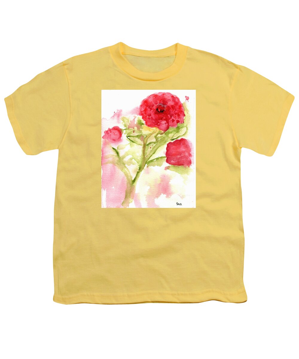 Lucky Youth T-Shirt featuring the painting Lucky Rose by Sandy McIntire