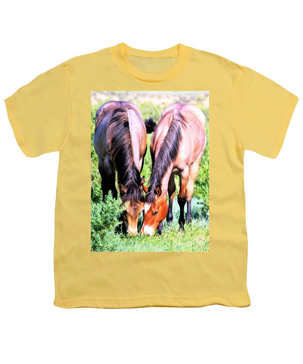 Horses Youth T-Shirt featuring the photograph Meal Sharing by Merle Grenz