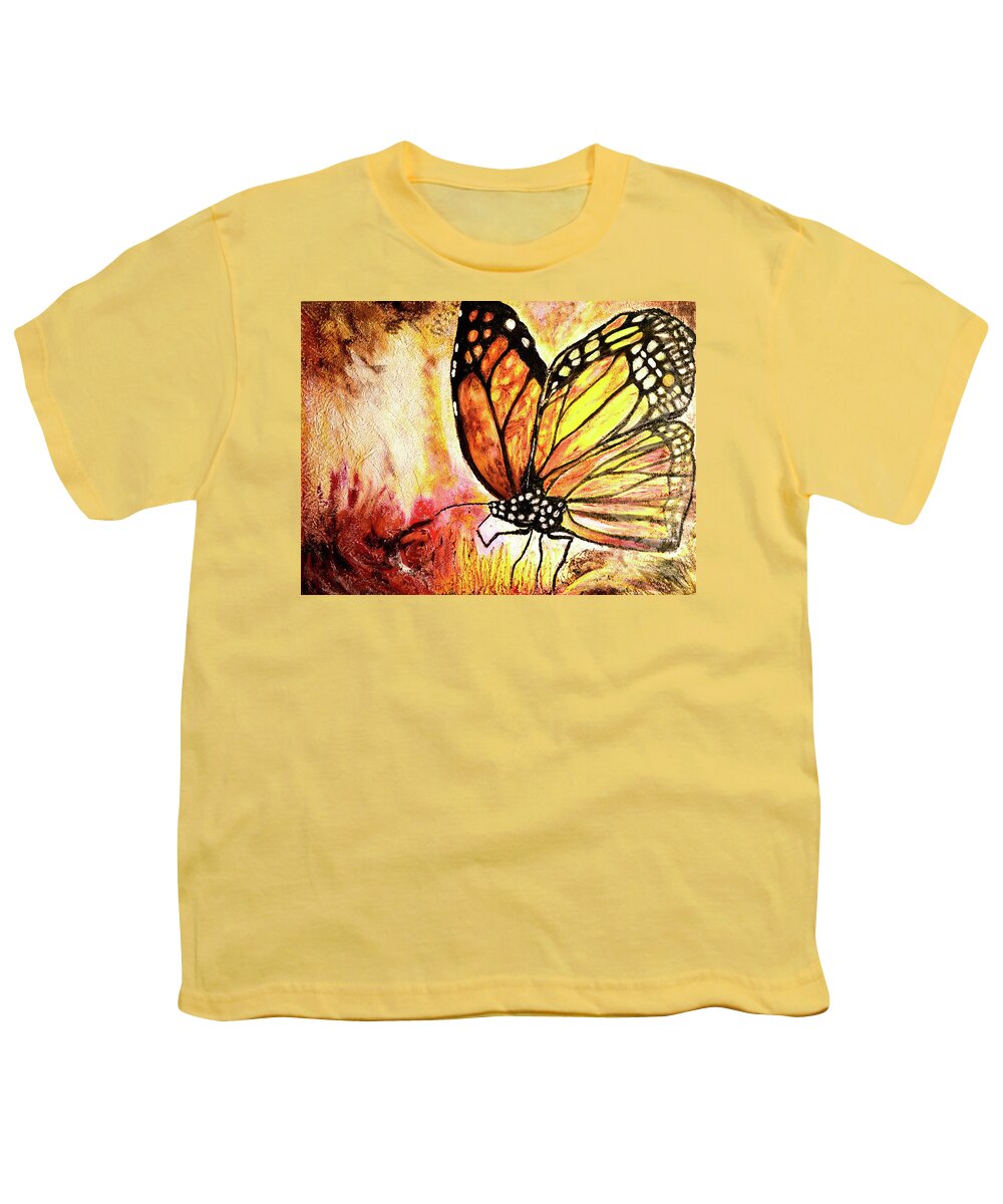 Endangered Species Youth T-Shirt featuring the painting Monarch by Toni Willey