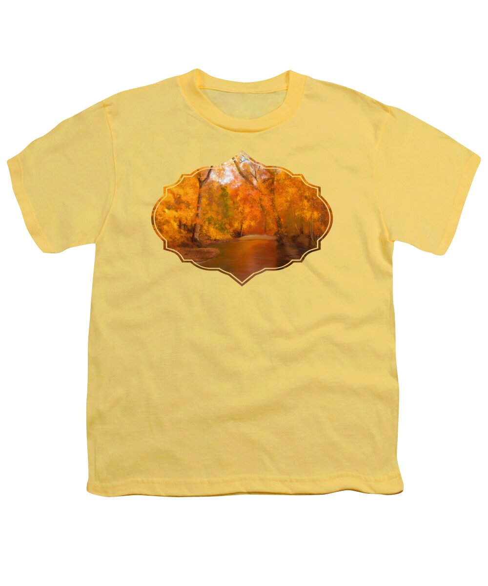 New England Autumn In The Woods Youth T-Shirt featuring the painting New England Autumn in the Woods by Becky Herrera