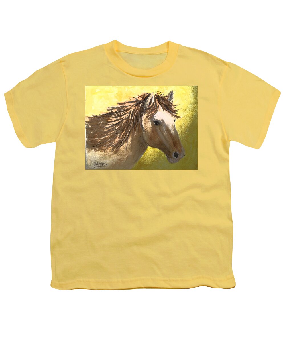 Horse Youth T-Shirt featuring the painting Out of the Sun by Carol Grimes