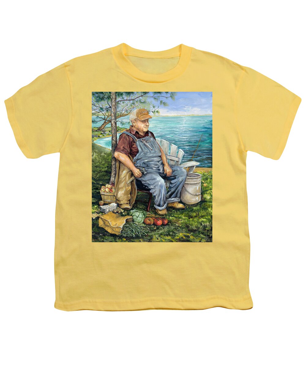 Pa Youth T-Shirt featuring the painting Pa by Sheri Jo Posselt