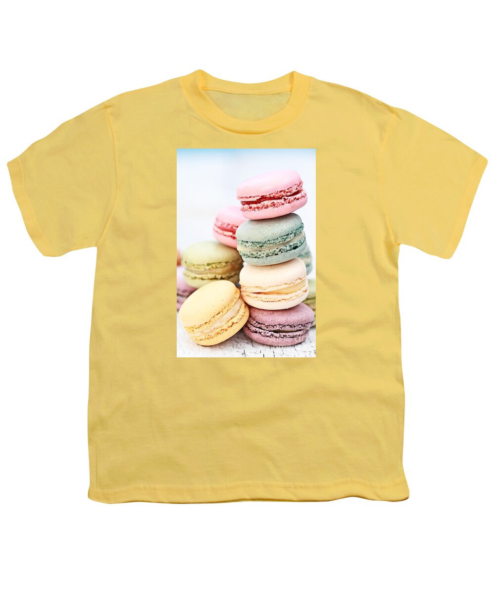 Macaron Youth T-Shirt featuring the photograph Pastel Macarons by Stephanie Frey