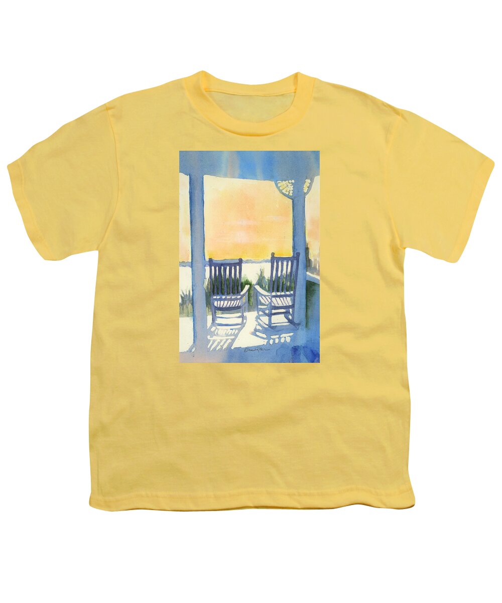Waterscape Youth T-Shirt featuring the painting Rocking Chair Contemplation by Elise Ritter