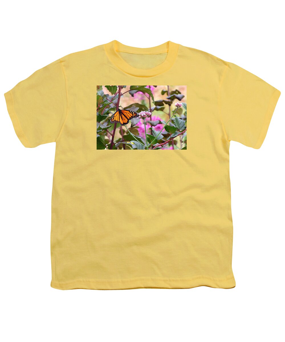 Monarch Butterfly Youth T-Shirt featuring the photograph September Monarch by Janis Senungetuk