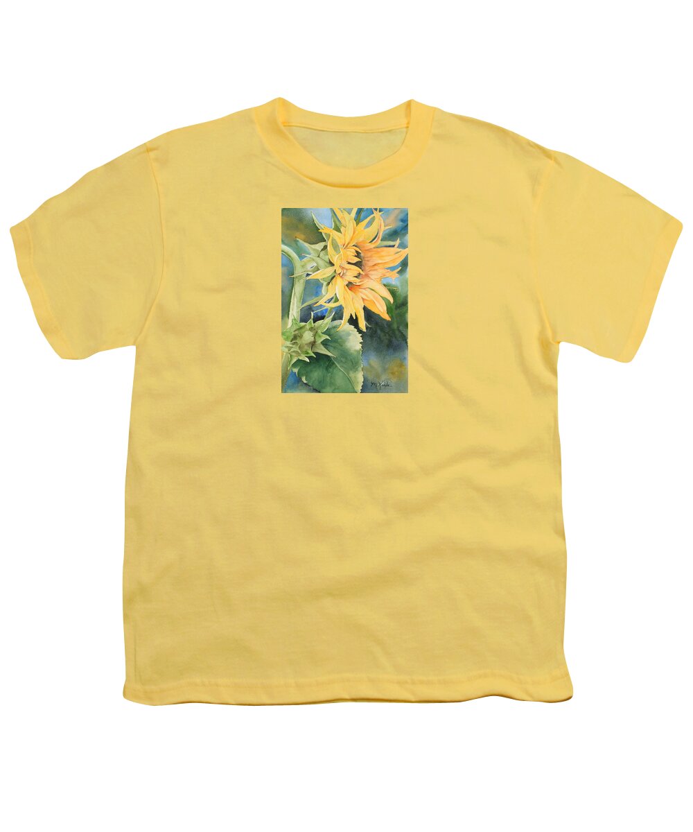 Flower Youth T-Shirt featuring the painting Summer Sunflower by Marsha Karle