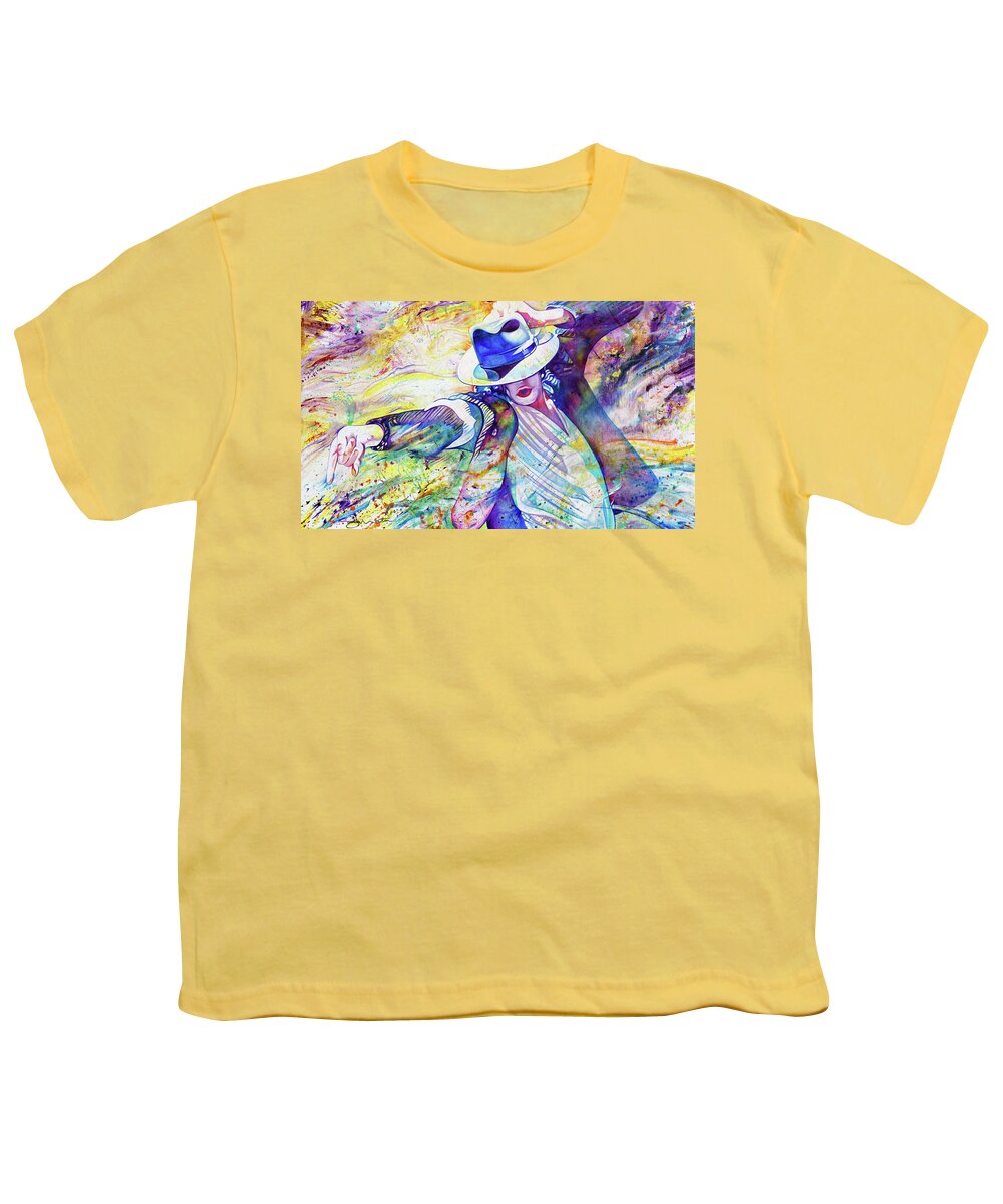 Michael Jackson Youth T-Shirt featuring the painting The Flow of Micheal Jackson by Joshua Morton