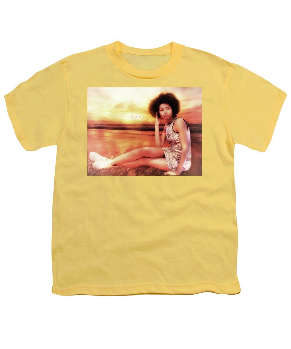 Girl Youth T-Shirt featuring the photograph Thoughtful by Lilia S