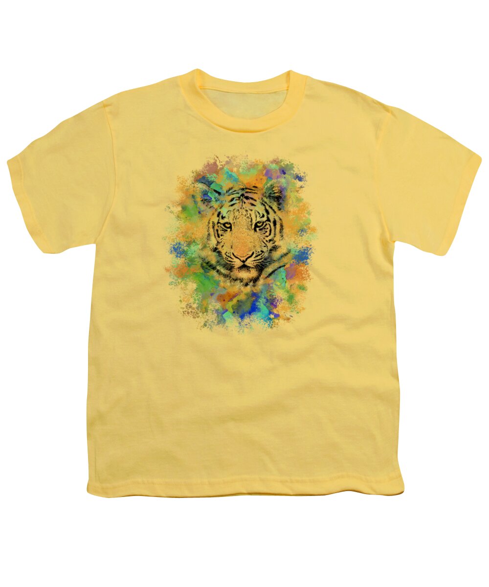 Tiger Youth T-Shirt featuring the digital art Tiger 3 by Lucie Dumas