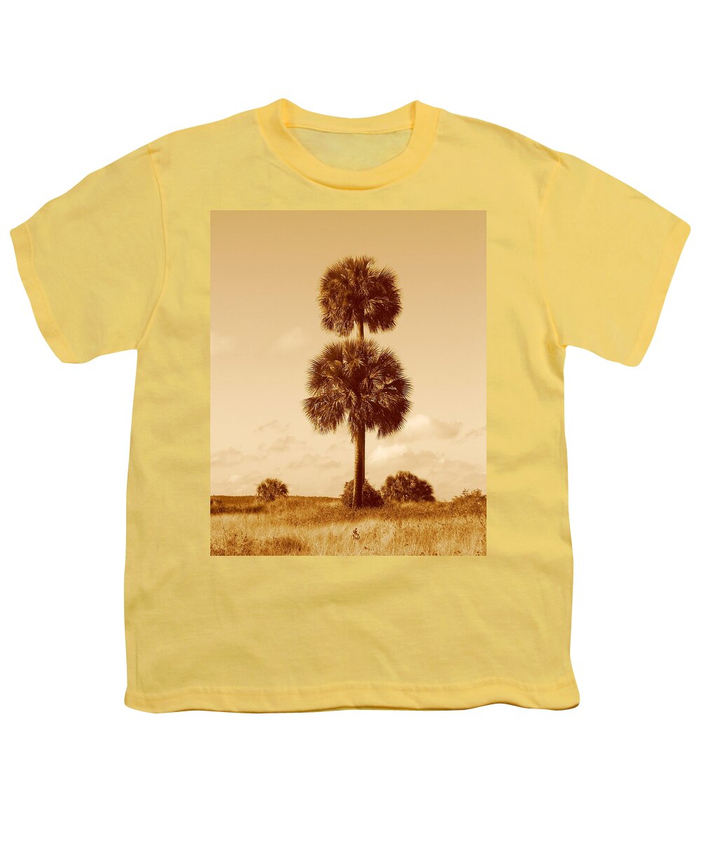 Nature Youth T-Shirt featuring the photograph Twin Palms by Peggy Urban