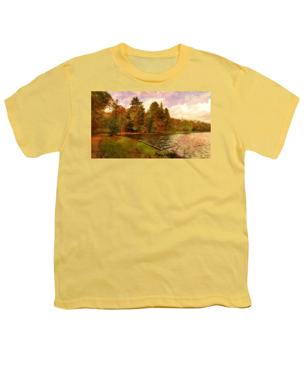 Nature Youth T-Shirt featuring the photograph Walking The Forest Trail by the lake by Stacie Siemsen