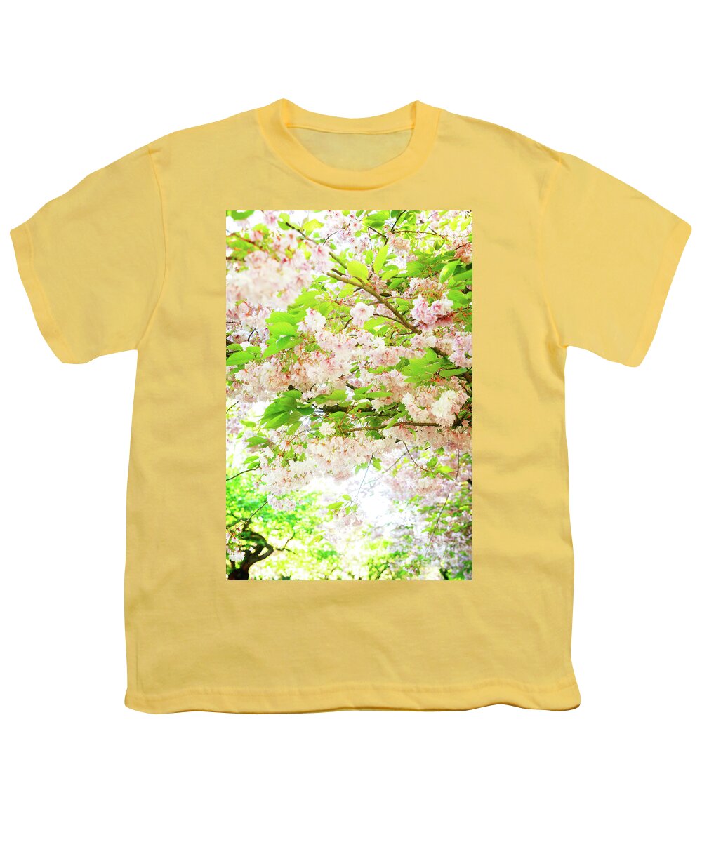 Background Youth T-Shirt featuring the photograph Cherry tree blossom #3 by Anastasy Yarmolovich