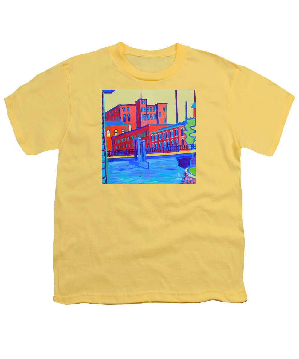 City Youth T-Shirt featuring the painting Days in the Waterways by Debra Bretton Robinson