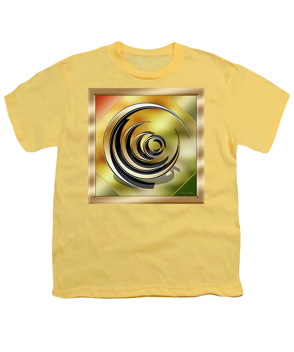 Staley Youth T-Shirt featuring the digital art Golden Spiral Frame 3 3D by Chuck Staley
