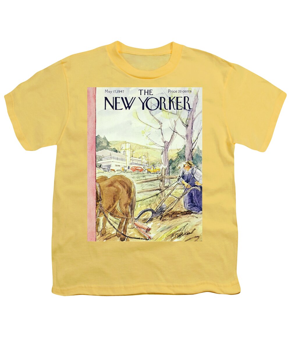 Illustration Youth T-Shirt featuring the painting New Yorker May 17, 1947 by Perry Barlow