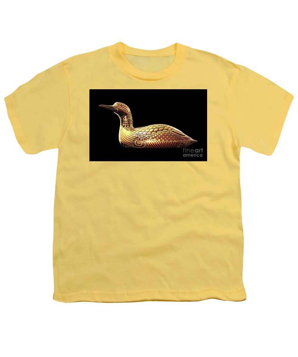 Loon Youth T-Shirt featuring the sculpture The Exalted Beauty Loon. Display 3 by Amy E Fraser