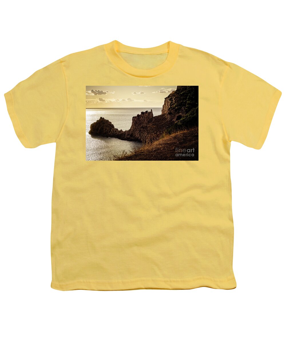 Tranquil Mediterranean Sunset Youth T-Shirt featuring the photograph Tranquil Mediterranean Sunset  by Prints of Italy