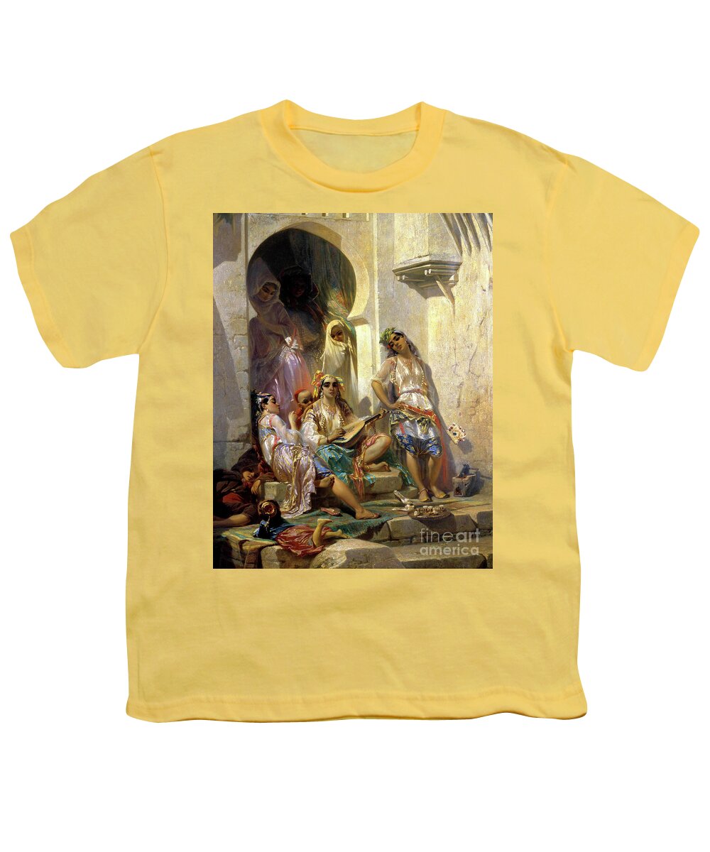 Orientalism Youth T-Shirt featuring the painting Women of Algiers by Eugene Giraud
