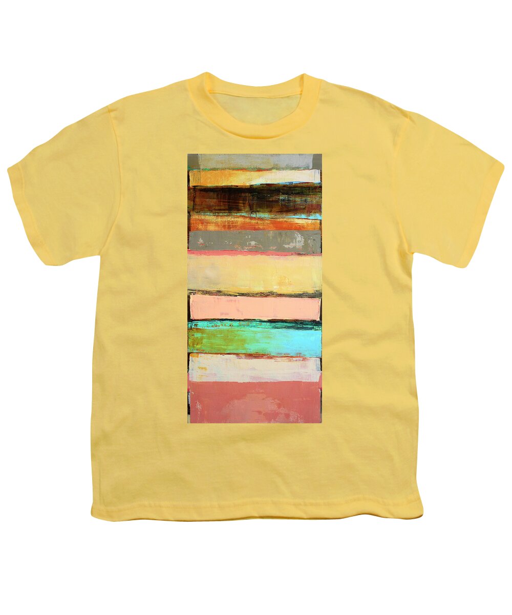Abstract Art Youth T-Shirt featuring the painting Stacked Stripes #15 #1 by Jane Davies