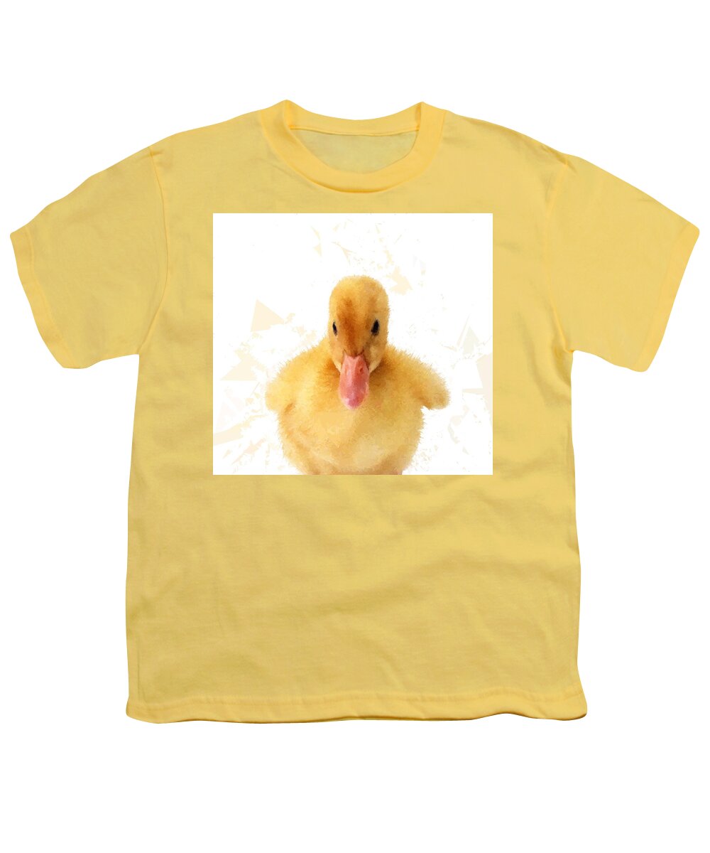 Nature Youth T-Shirt featuring the drawing Baby Duck Duckling Childs Room by David Dehner