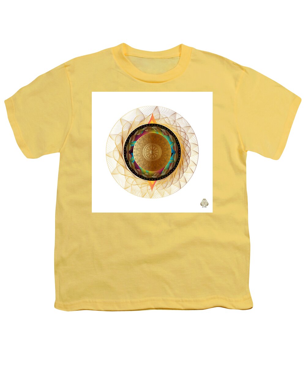 Abstract Graphic Mandala Youth T-Shirt featuring the digital art Circumplexical No 4113 by Alan Bennington