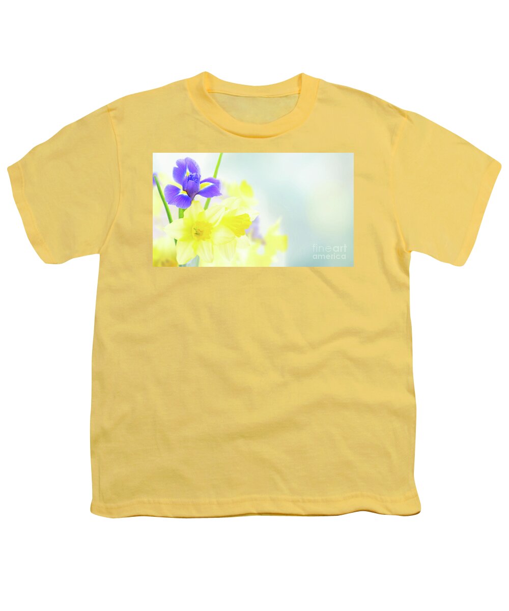 Tulip Youth T-Shirt featuring the photograph Daffodil and Iris Flowers by Anastasy Yarmolovich