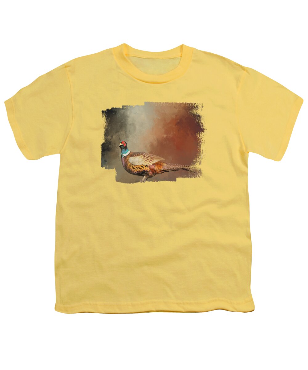 Pheasant Youth T-Shirt featuring the photograph Male Common Pheasant by Elisabeth Lucas