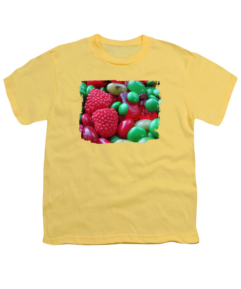 Candy Youth T-Shirt featuring the digital art Red and Green Candy by Elisabeth Lucas
