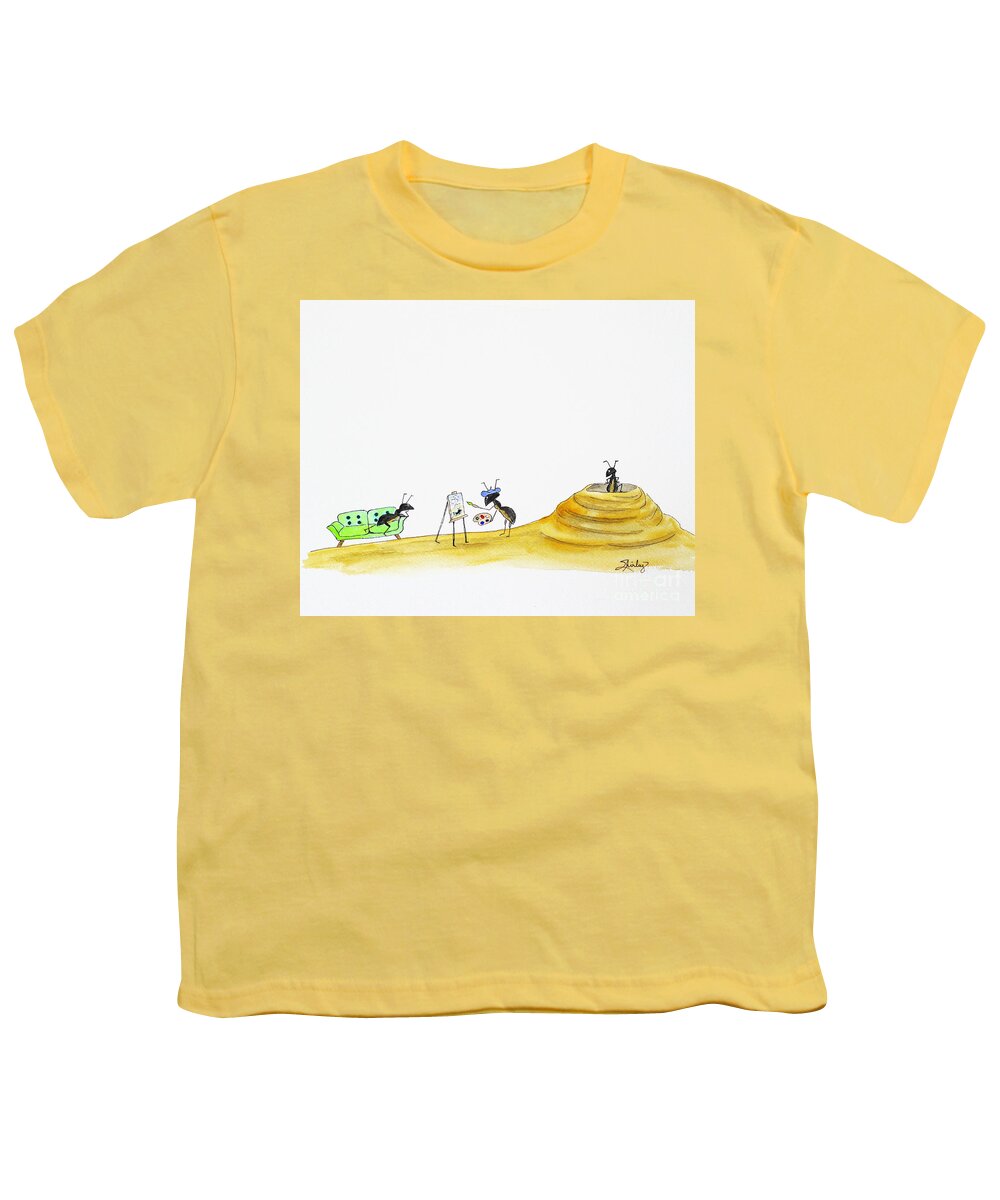 Ant Youth T-Shirt featuring the painting RembrANdT by Shirley Dutchkowski