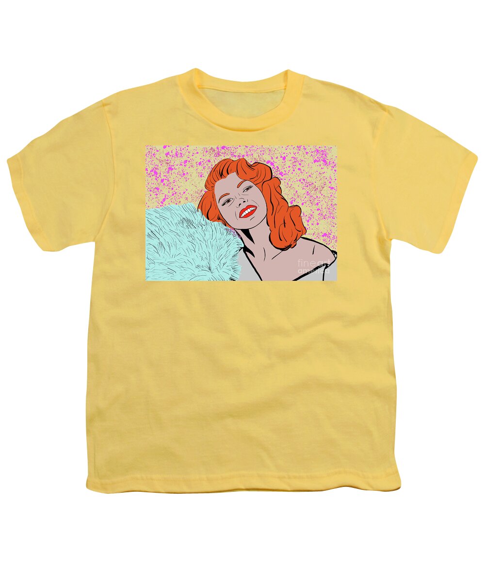 Rita Hayworth Youth T-Shirt featuring the digital art Rita Hayworth by Marisol VB