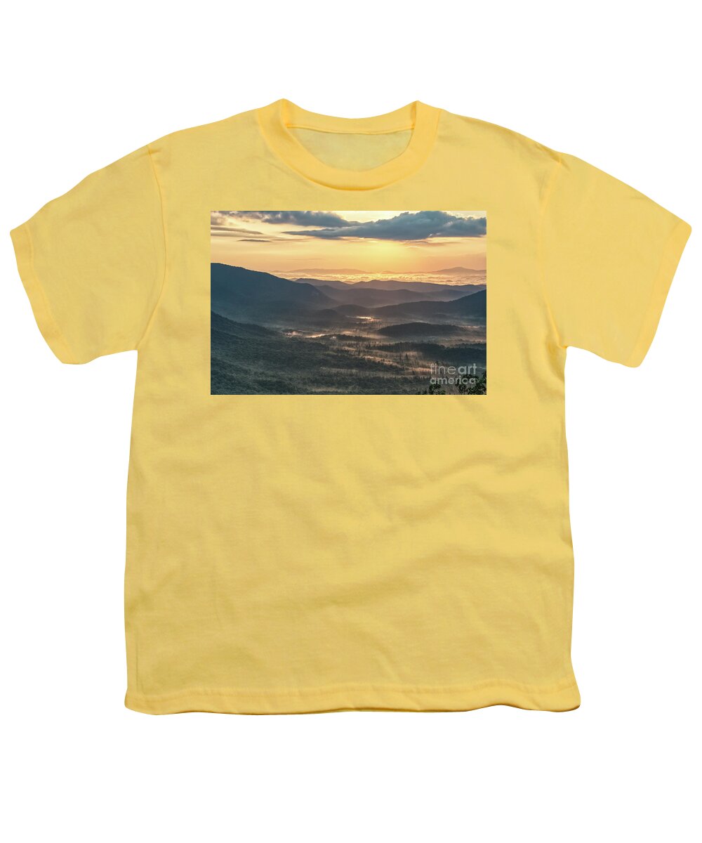Blue Ridge Parkway Youth T-Shirt featuring the photograph Scenic Overlook 6 by Phil Perkins