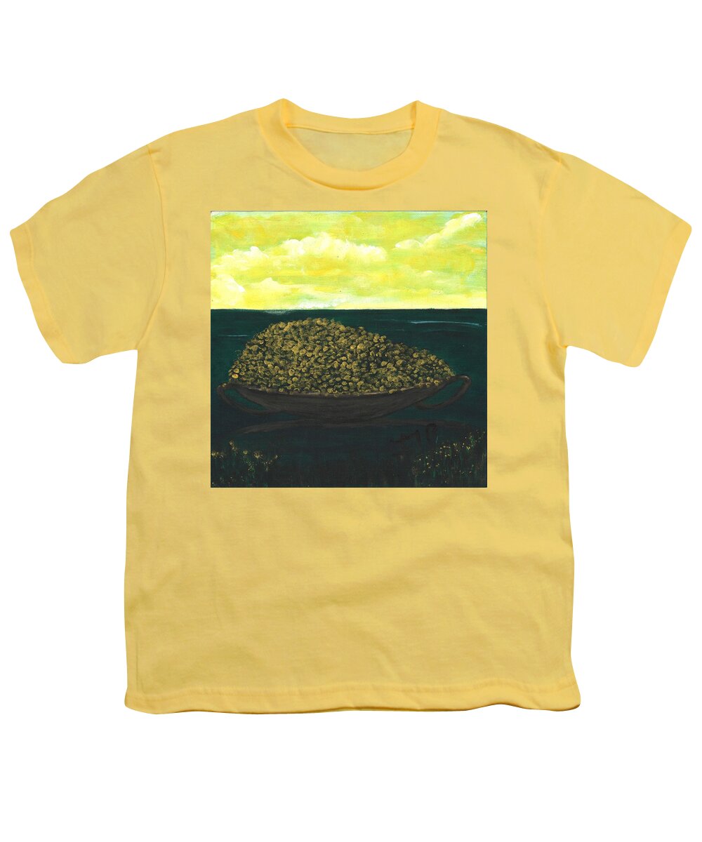Seascape Youth T-Shirt featuring the painting Sea of Abundance by Esoteric Gardens KN