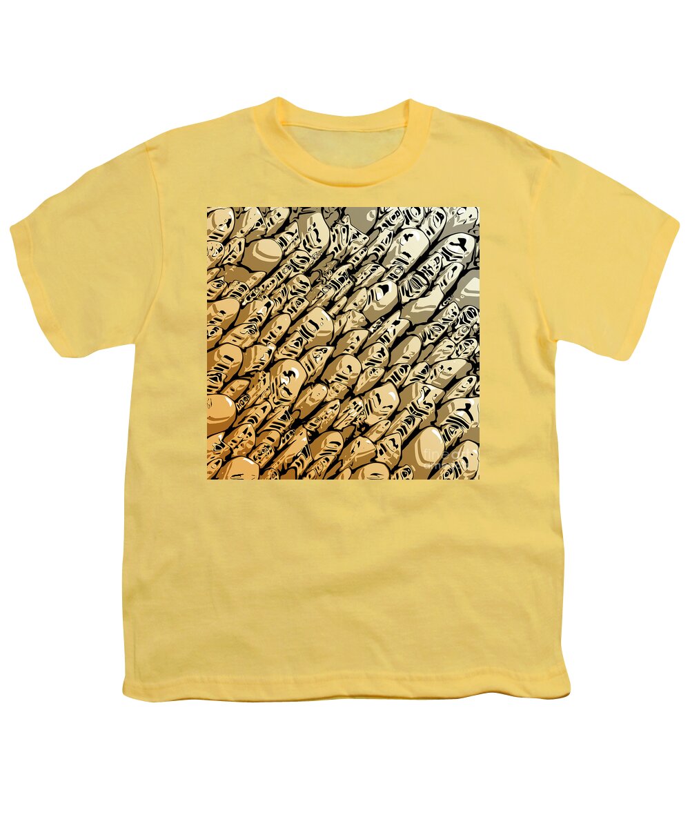 Orange Youth T-Shirt featuring the digital art Streaming Orange Abstract by Phil Perkins