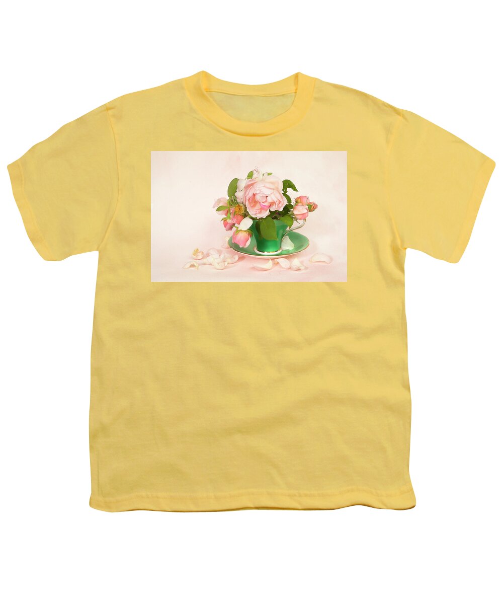 Roses Youth T-Shirt featuring the photograph Tea Rose by Theresa Tahara