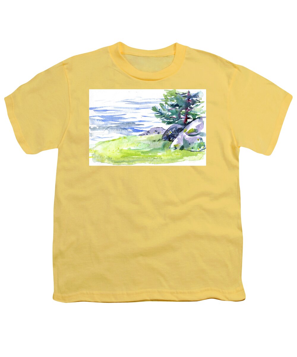 Watercolor Youth T-Shirt featuring the digital art Watercolor Landscape Painting by Sambel Pedes