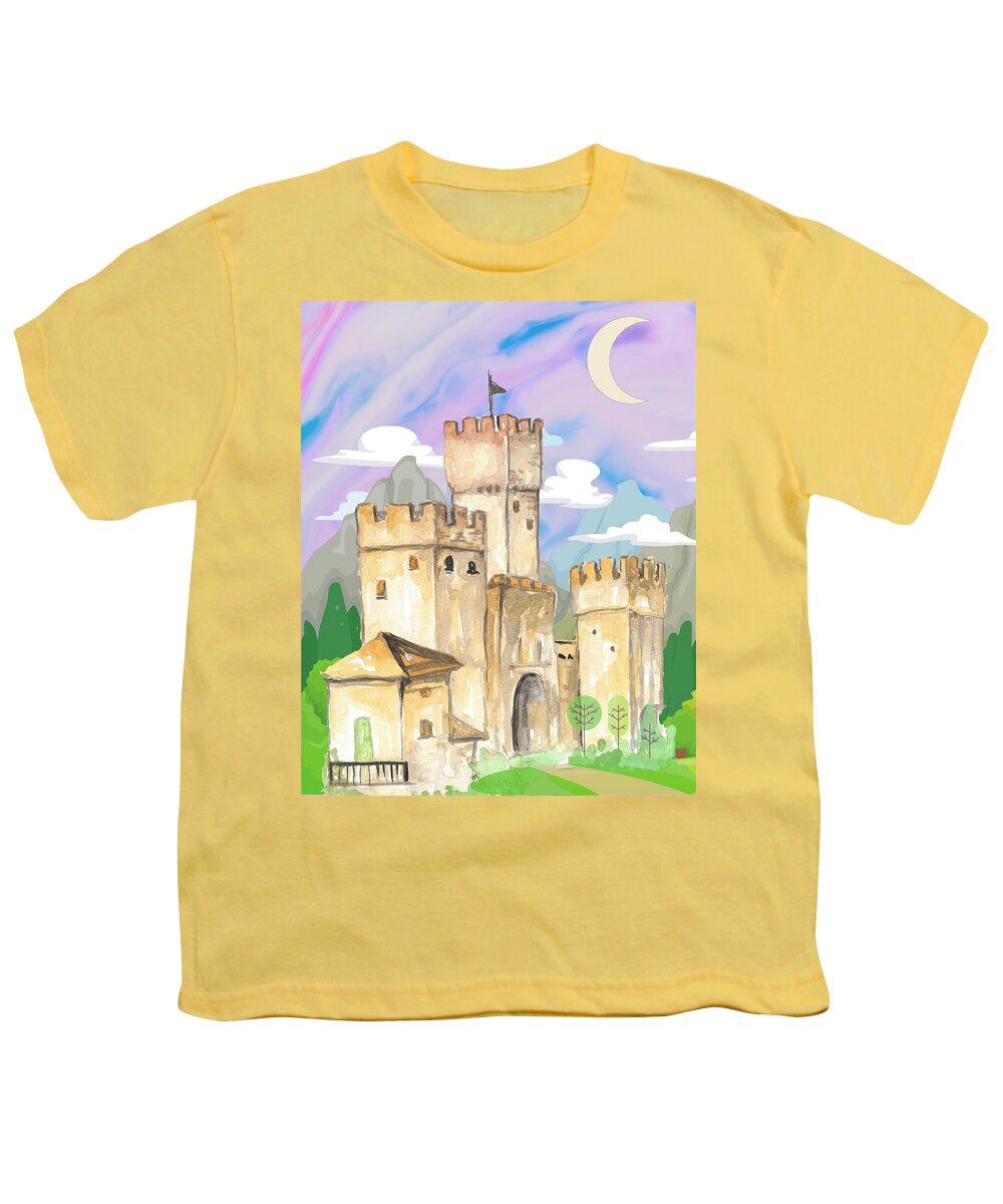 Castle Youth T-Shirt featuring the digital art Whimsy by Hank Gray