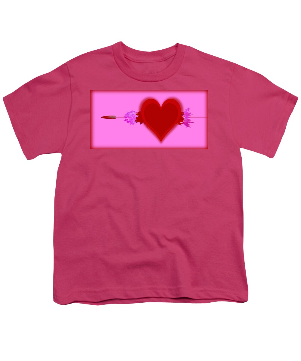 Heart Youth T-Shirt featuring the painting Heart Series Love Speeding bullets 2 by Tony Rubino