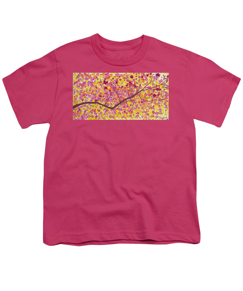 Autumn Youth T-Shirt featuring the painting An Autumn Moment by Stacey Zimmerman