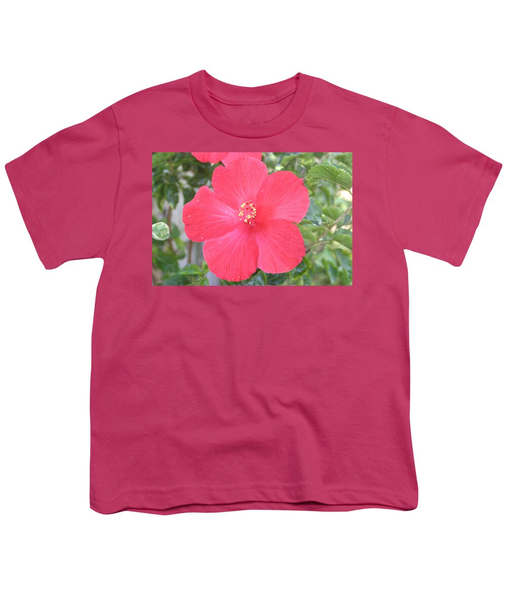 Hibiscus Youth T-Shirt featuring the photograph Flower in the Mist by Anthony Trillo