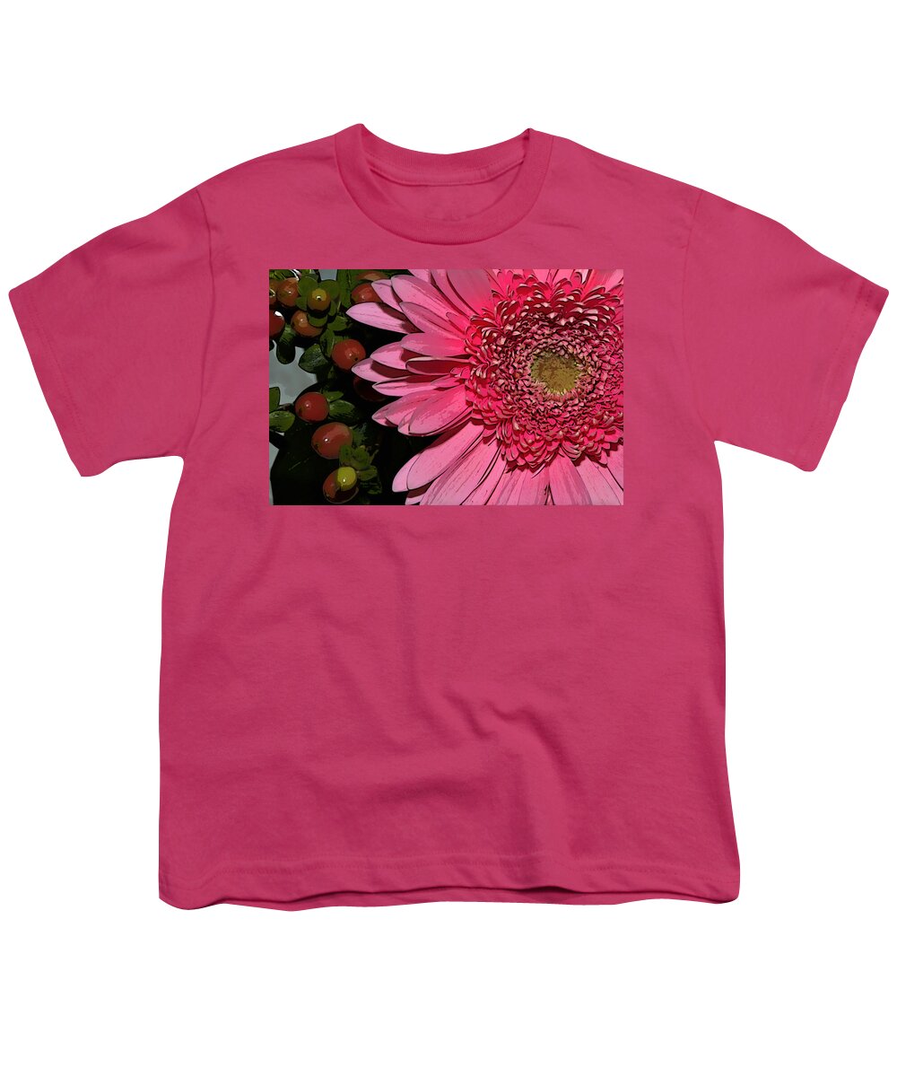 Flower Youth T-Shirt featuring the photograph Wildly Pink Mum by Phyllis Denton
