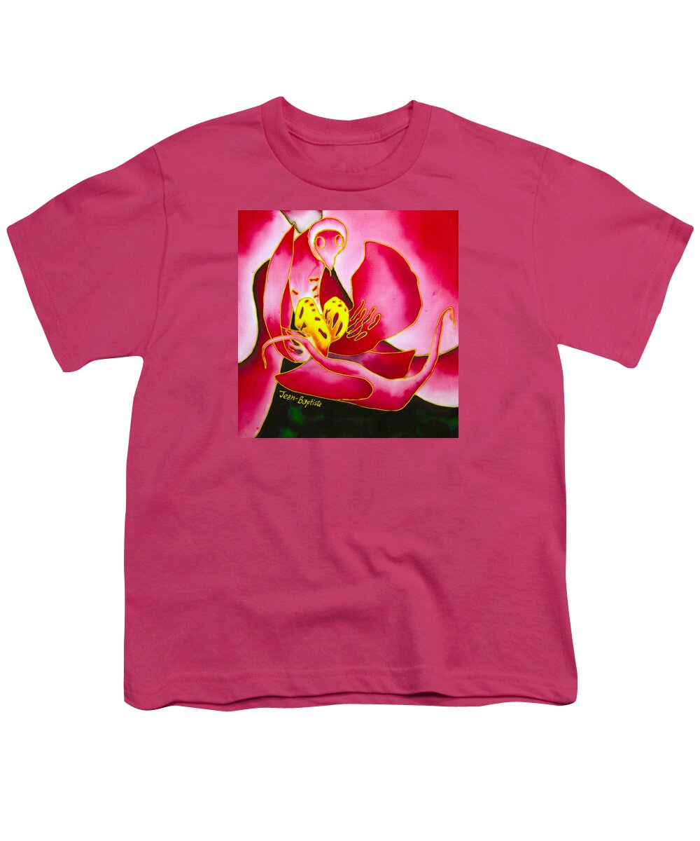 Jean-baptiste Design Youth T-Shirt featuring the painting Pink Orchid by Daniel Jean-Baptiste