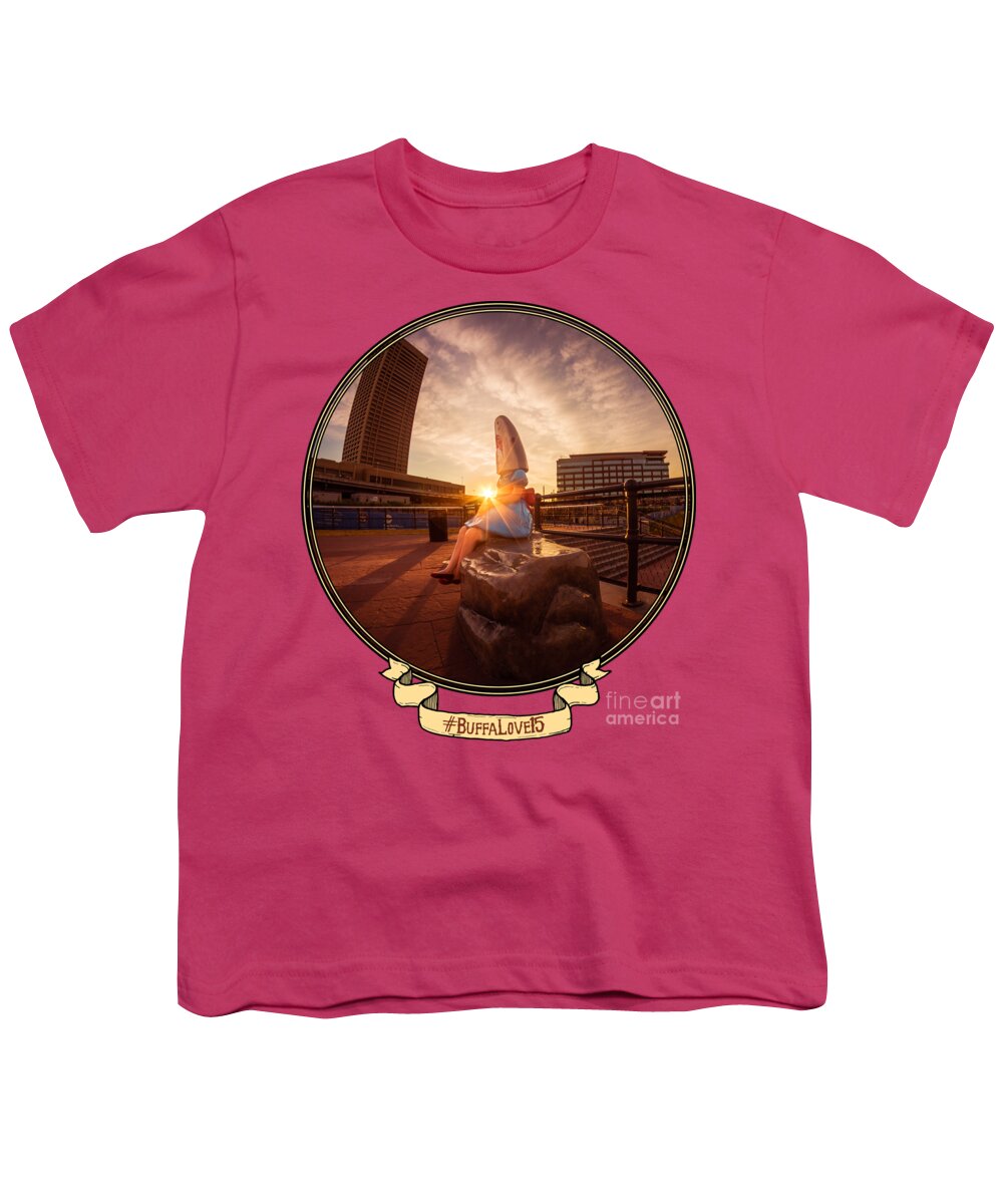 Buffalo Sunrise Youth T-Shirt featuring the photograph Shark Girl Dawn - Horizontal by Chris Bordeleau