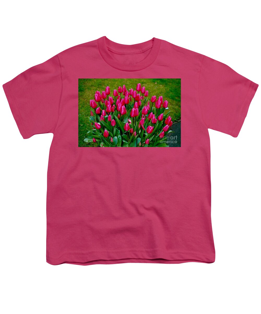 Pink Tulips Youth T-Shirt featuring the photograph Beautiful Tulips by Joan-Violet Stretch