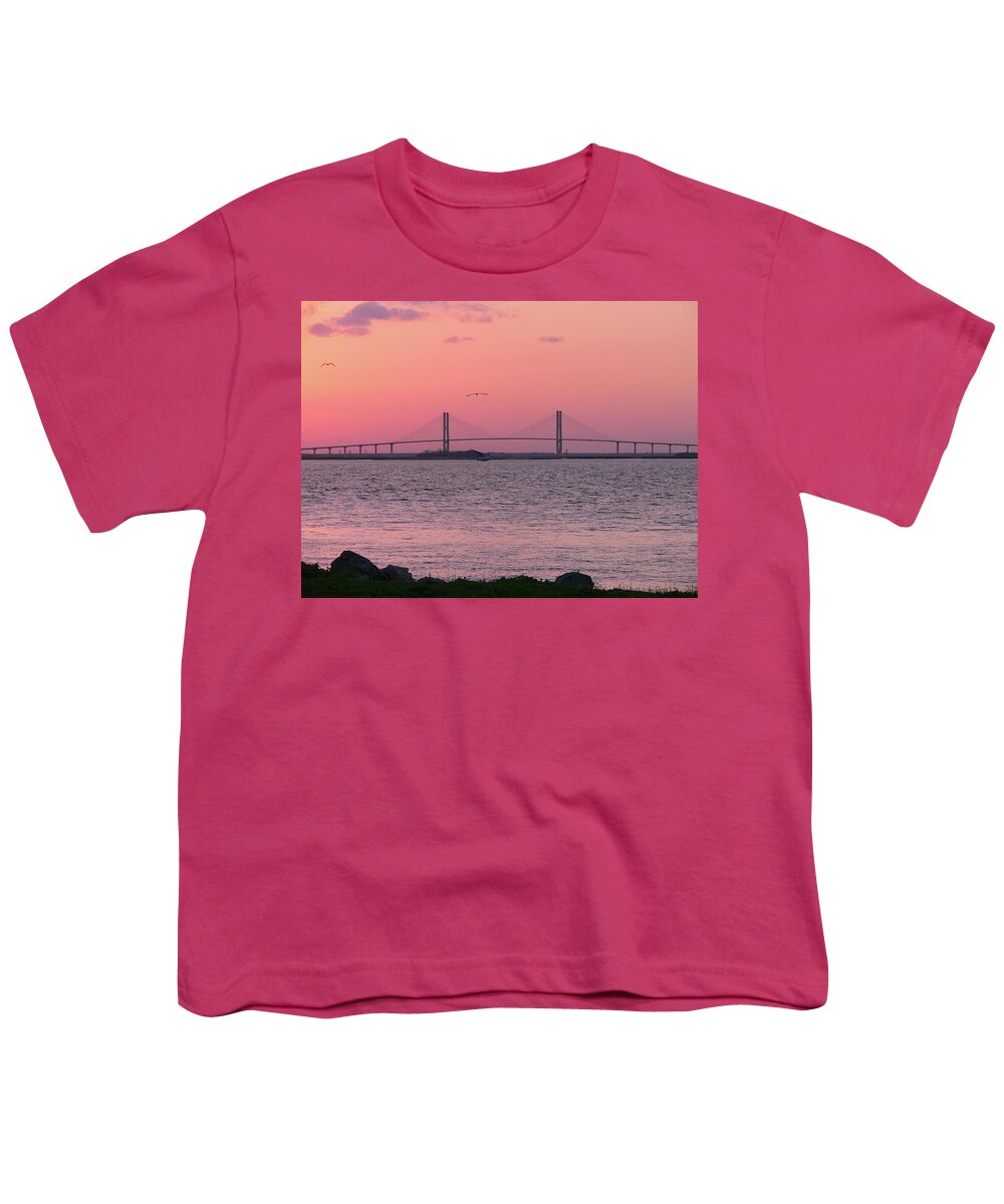 Lanier Youth T-Shirt featuring the photograph Bridge Sunset by Al Powell Photography USA