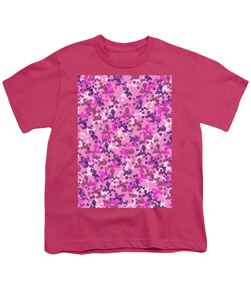 Dots Youth T-Shirt featuring the digital art Dotted Camo by Louisa Knight