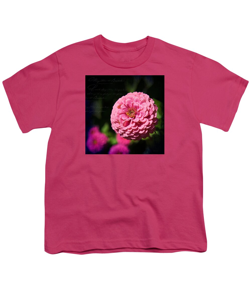Pink Chrysanthemum Flower Youth T-Shirt featuring the photograph Pink Thoughts by Milena Ilieva